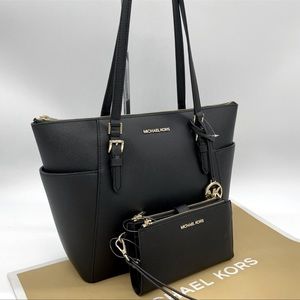 Michael Kors Charlotte Tote & Double Zip Wallet